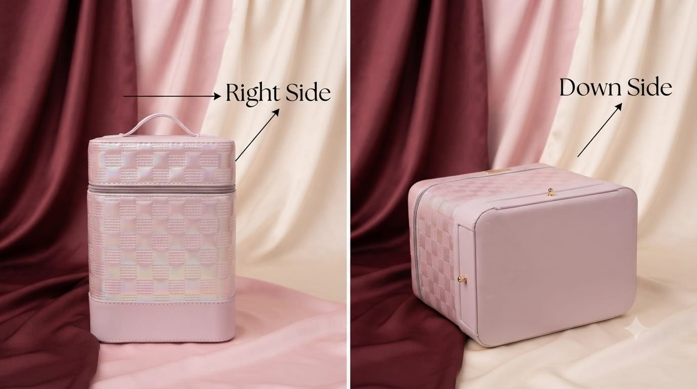Imported Premium Quilted Vanity Bag | Multi-Compartment Makeup & Cosmetics Organizer Pouch