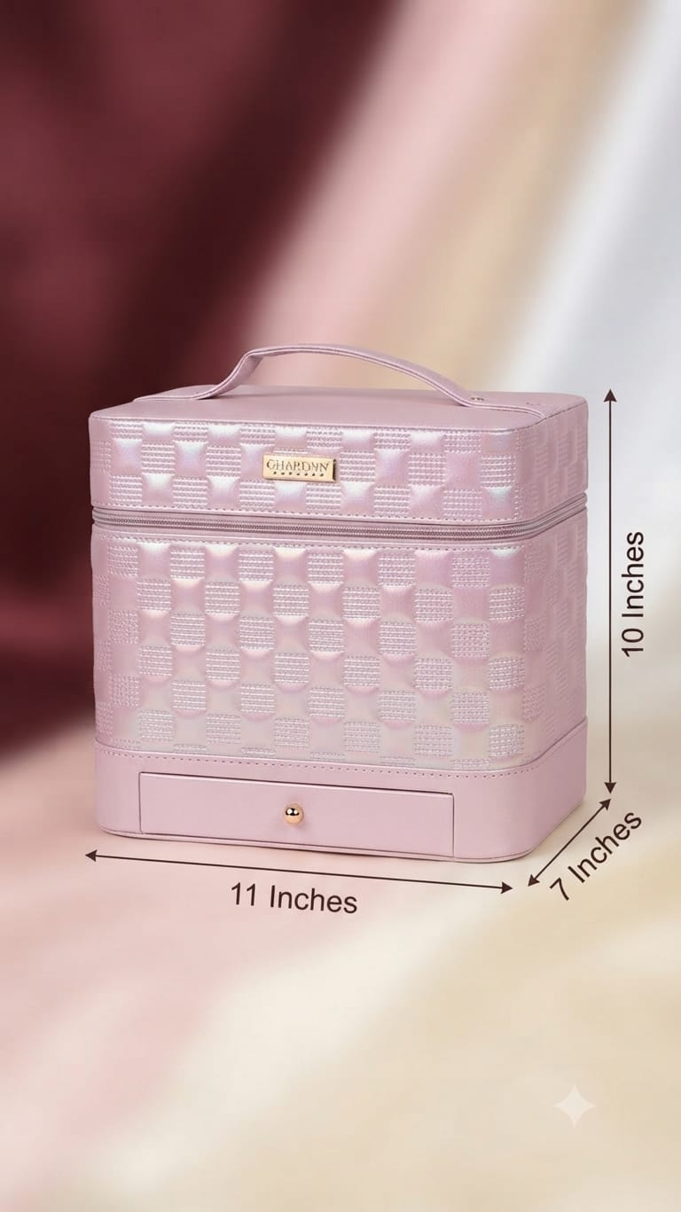 Imported Premium Quilted Vanity Bag | Multi-Compartment Makeup & Cosmetics Organizer Pouch