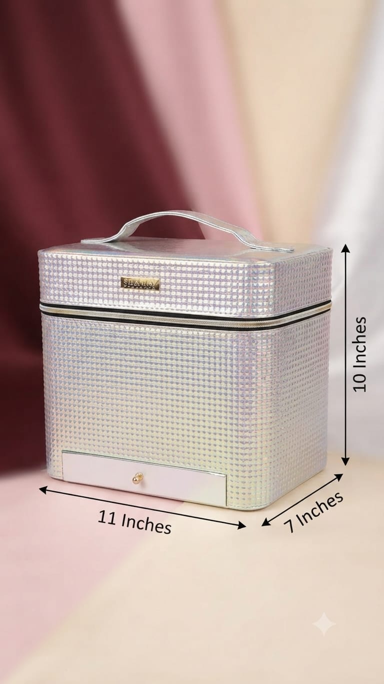 Imported Premium Quilted Vanity Bag | Multi-Compartment Makeup & Cosmetics Organizer Pouch