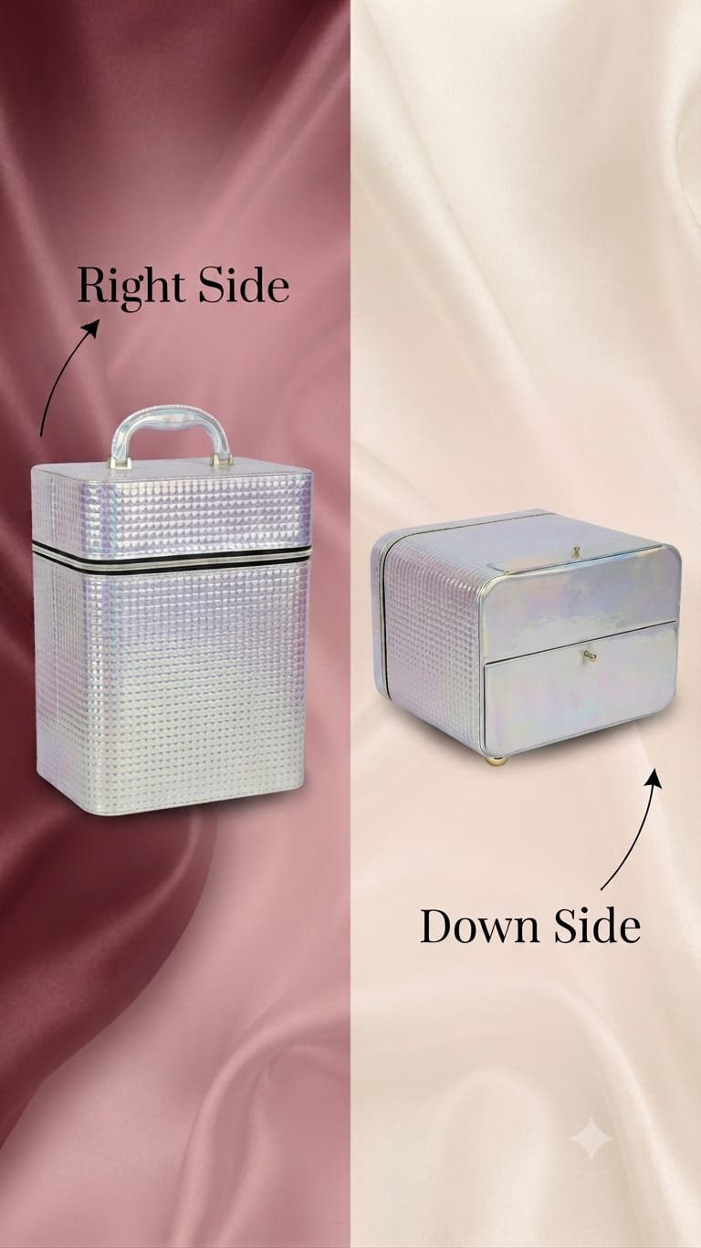 Imported Premium Quilted Vanity Bag | Multi-Compartment Makeup & Cosmetics Organizer Pouch