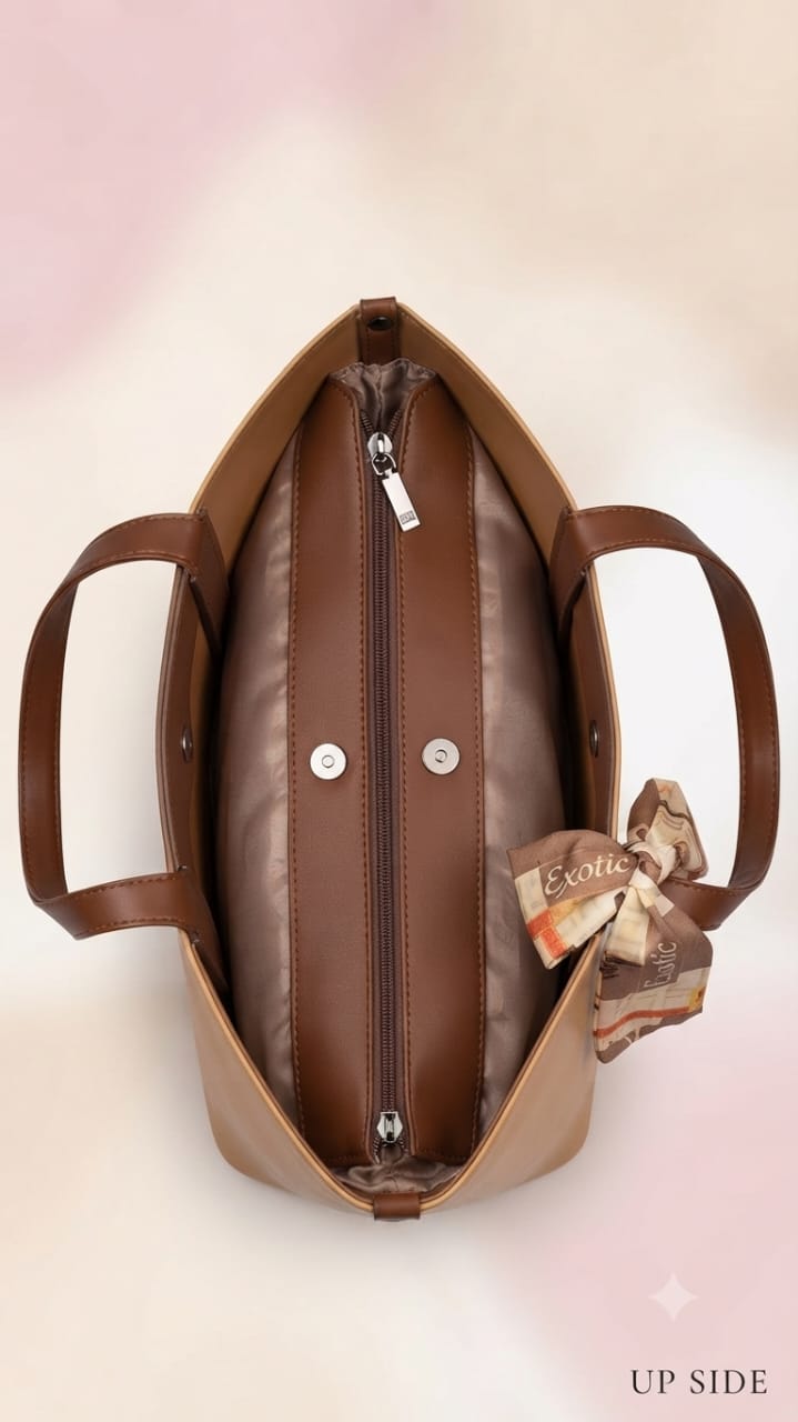 Exotic Premium Soft PU Leather Tote Bag | Spacious Multi-Compartment College, Office & Travel Shoulder Bag