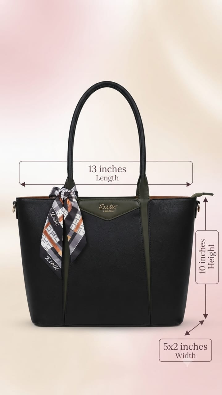 Exotic Premium Soft PU Leather Tote Bag | Spacious Multi-Compartment College, Office & Travel Shoulder Bag