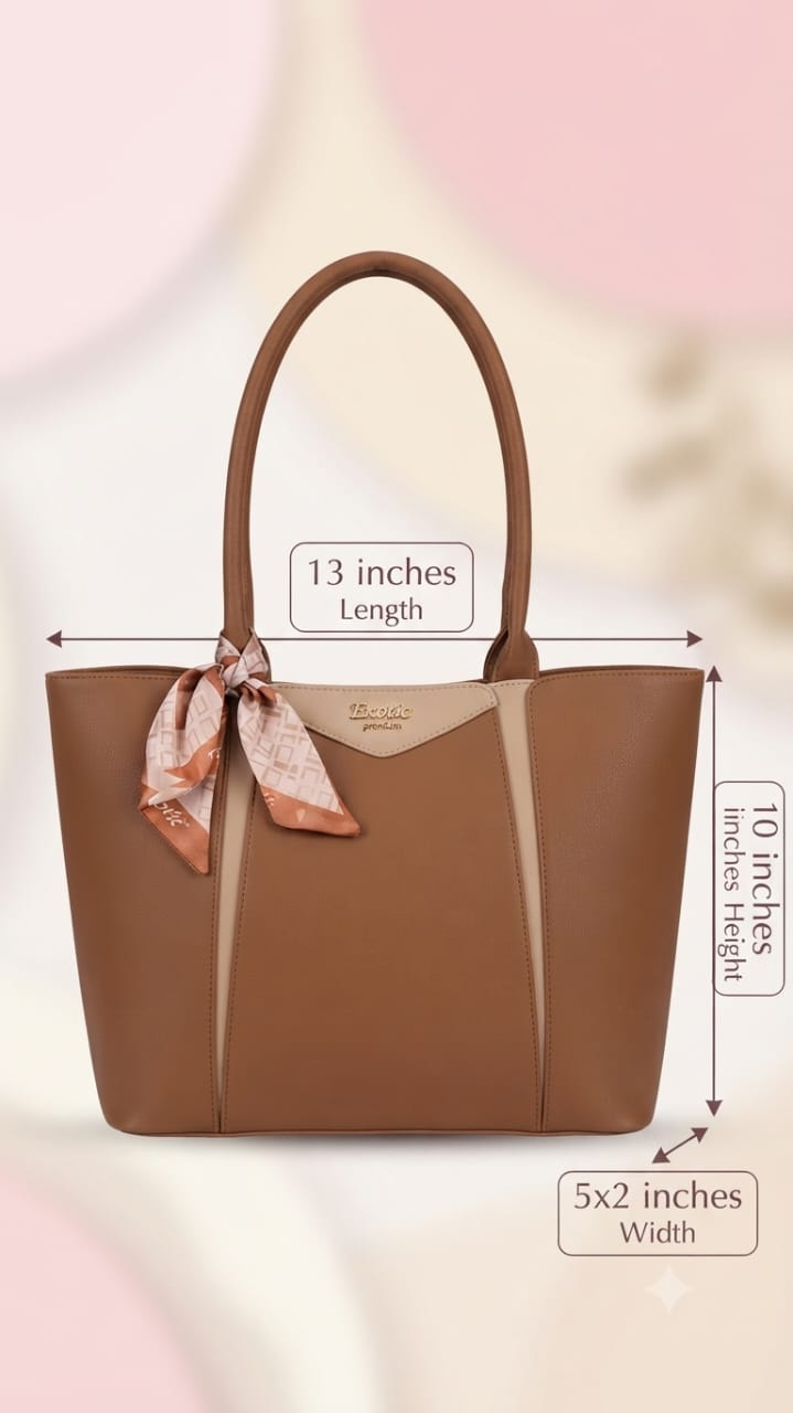 Exotic Premium Soft PU Leather Tote Bag | Spacious Multi-Compartment College, Office & Travel Shoulder Bag