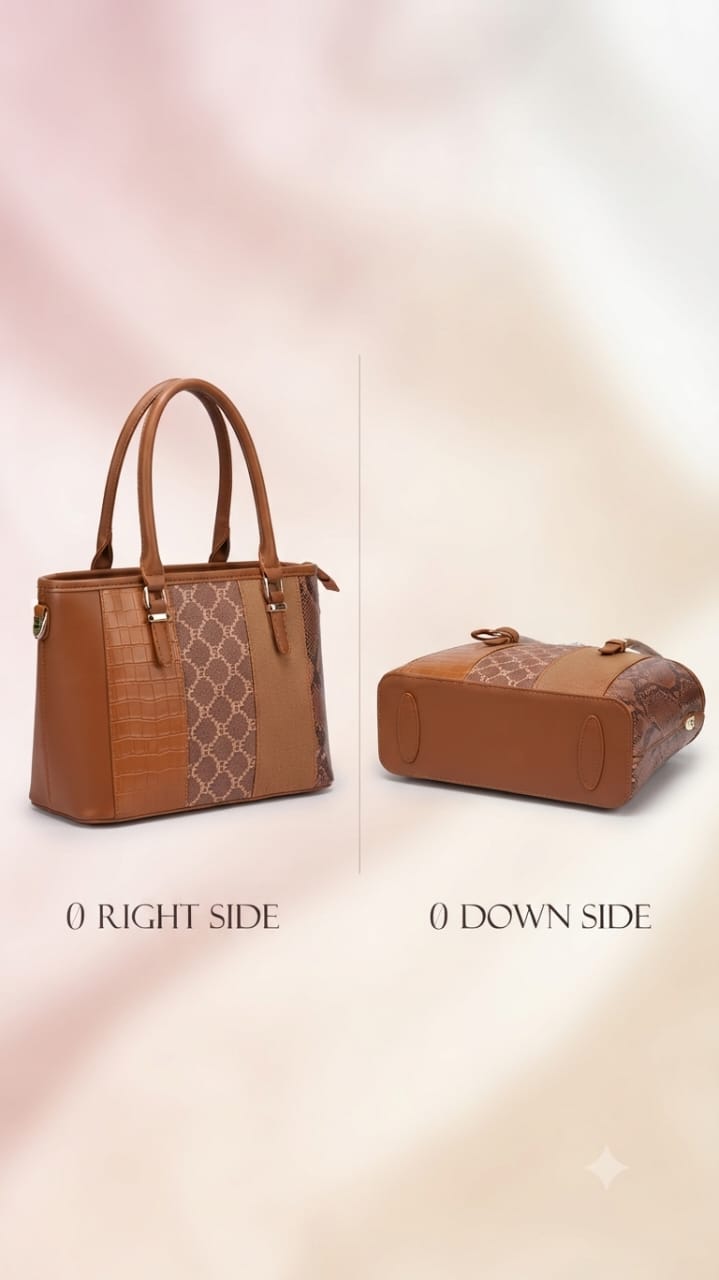 Exotic Premium Soft PU Leather Medium Tote Bag | Elegant Partywear Handbag for Women