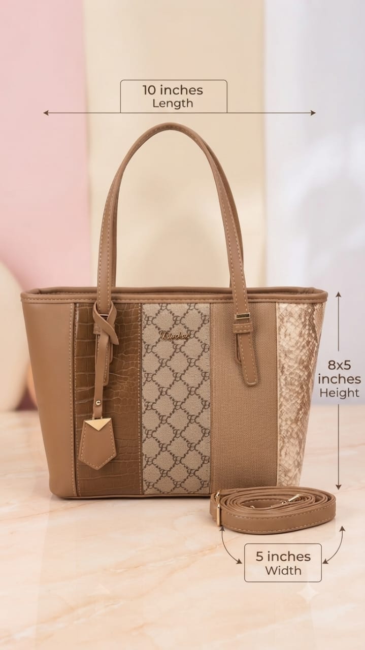 Exotic Premium Soft PU Leather Medium Tote Bag | Elegant Partywear Handbag for Women