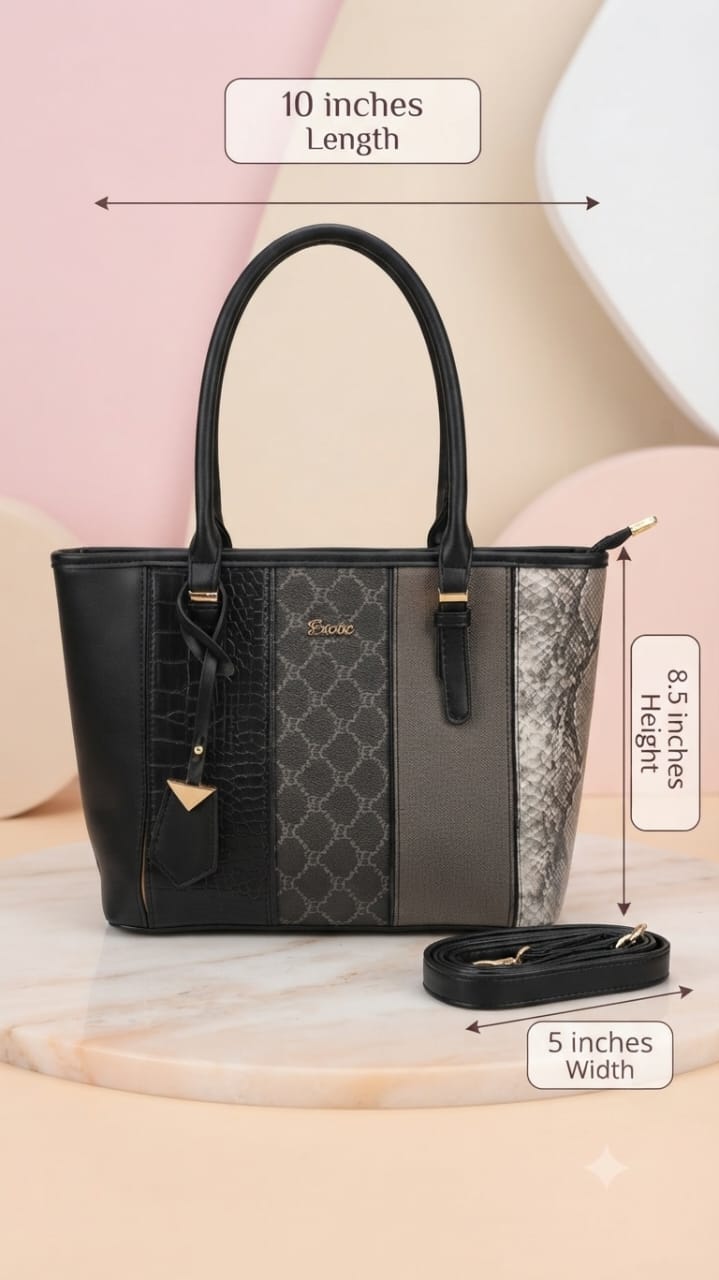 Exotic Premium Soft PU Leather Medium Tote Bag | Elegant Partywear Handbag for Women