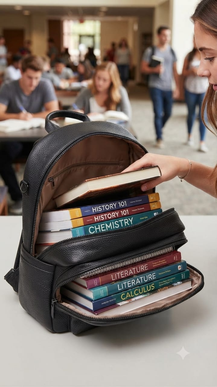 Min Min Premium Soft PU Leather Backpack | Stylish Multi-Compartment Bag for College, Office & Travel