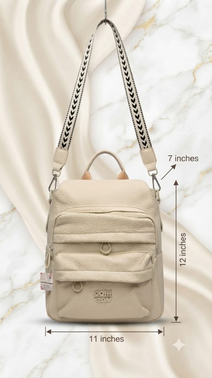 Min Min Premium Soft PU Leather Backpack | Stylish Multi-Compartment Bag for College, Office & Travel