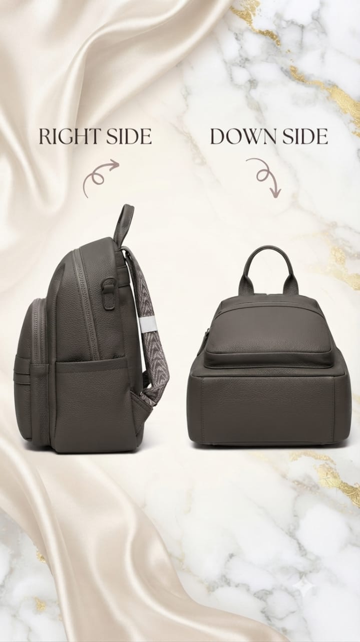 Min Min Premium Soft PU Leather Backpack | Stylish Multi-Compartment Bag for College, Office & Travel