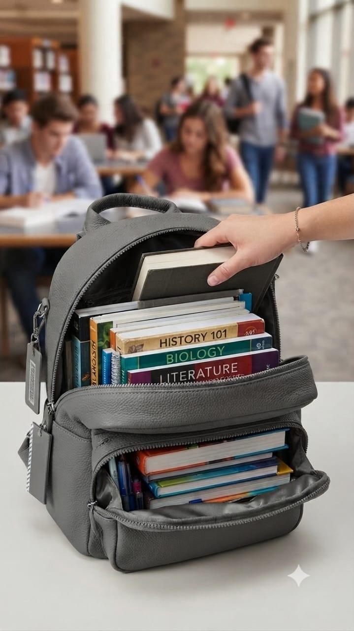 Min Min Premium Soft PU Leather Backpack | Stylish Multi-Compartment Bag for College, Office & Travel