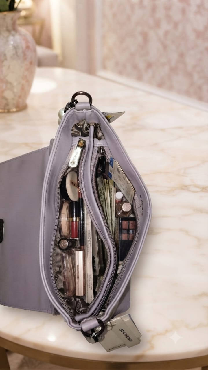 EDONE Premium PU Leather Sling Bag with Flap | Multi-Zip Daily Travel & Casual Crossbody Bag