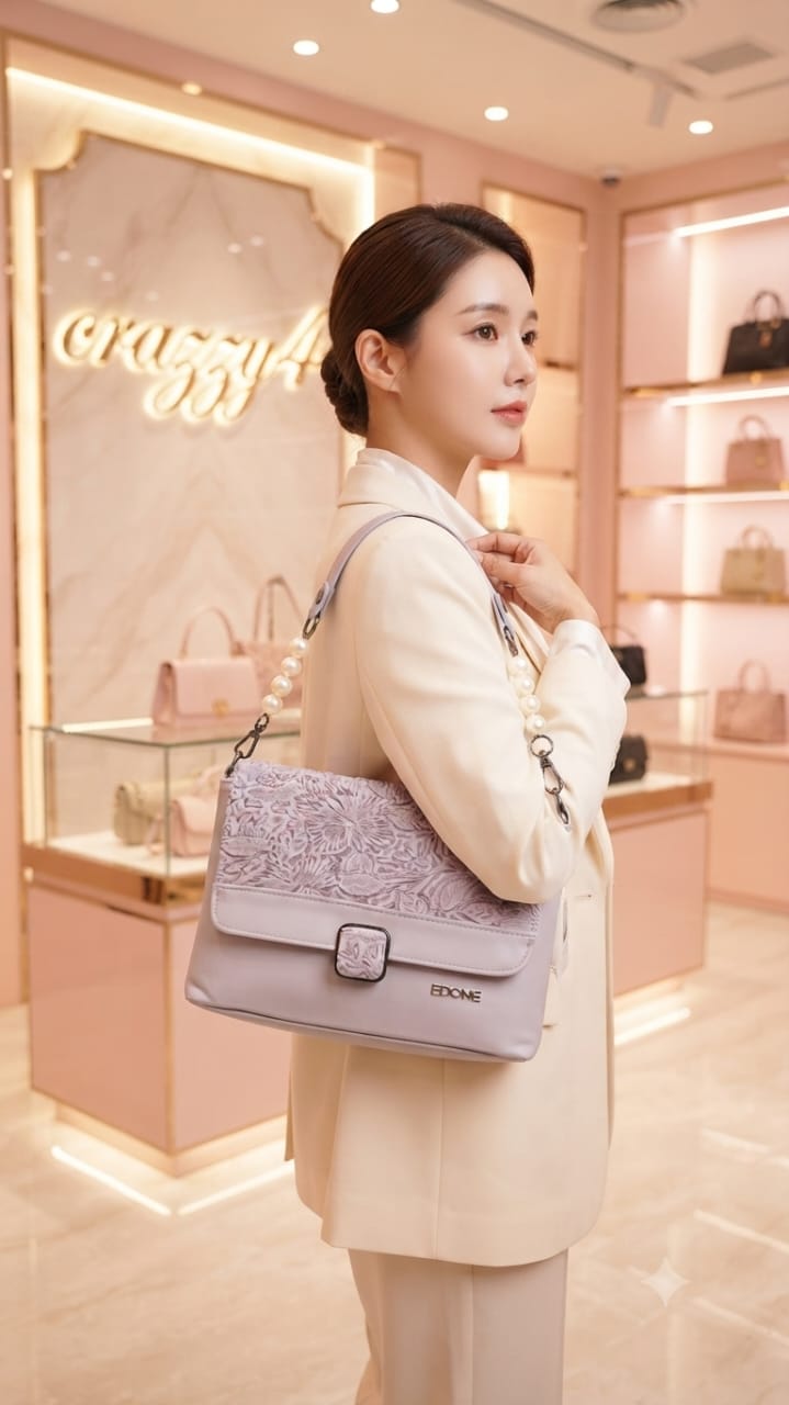 EDONE Premium PU Leather Sling Bag with Flap | Multi-Zip Daily Travel & Casual Crossbody Bag
