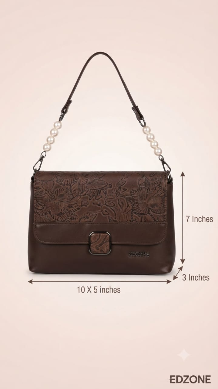 EDONE Premium PU Leather Sling Bag with Flap | Multi-Zip Daily Travel & Casual Crossbody Bag