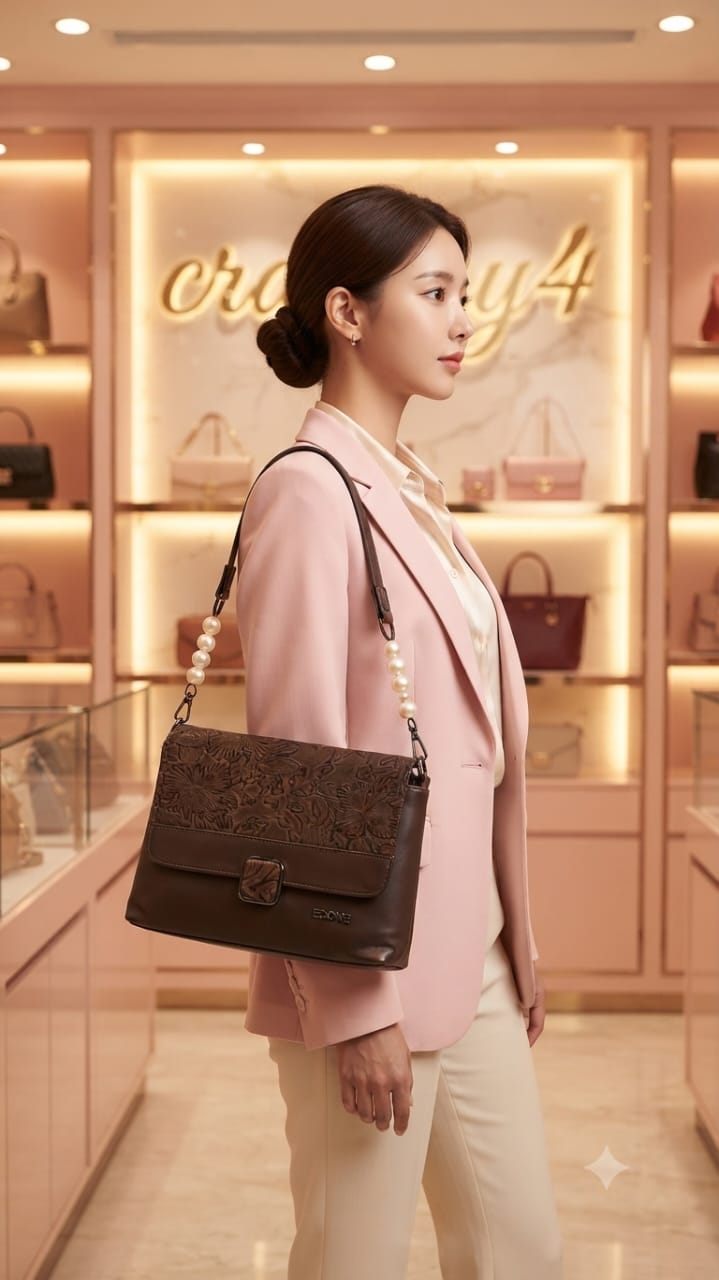 EDONE Premium PU Leather Sling Bag with Flap | Multi-Zip Daily Travel & Casual Crossbody Bag