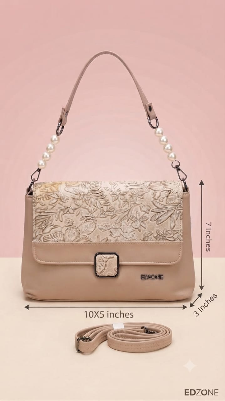 EDONE Premium PU Leather Sling Bag with Flap | Multi-Zip Daily Travel & Casual Crossbody Bag