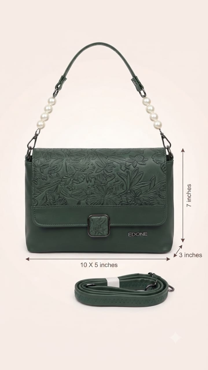 EDONE Premium PU Leather Sling Bag with Flap | Multi-Zip Daily Travel & Casual Crossbody Bag
