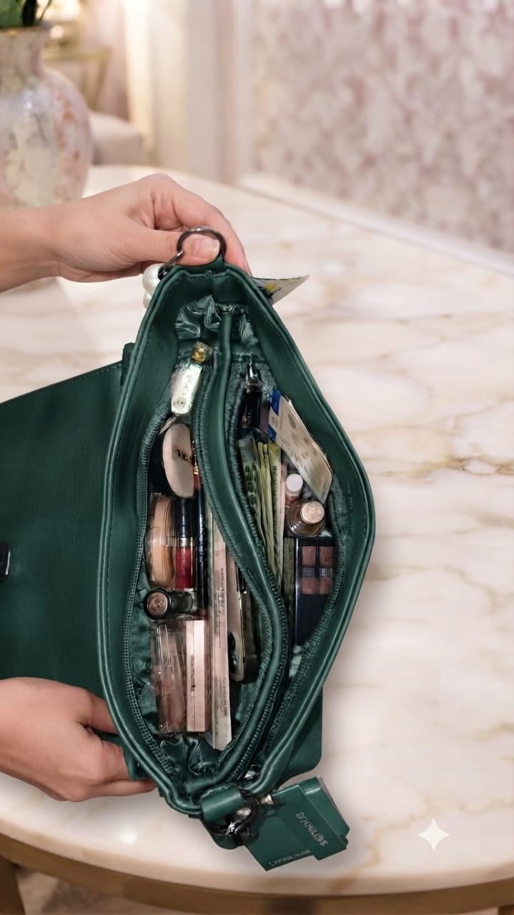 EDONE Premium PU Leather Sling Bag with Flap | Multi-Zip Daily Travel & Casual Crossbody Bag