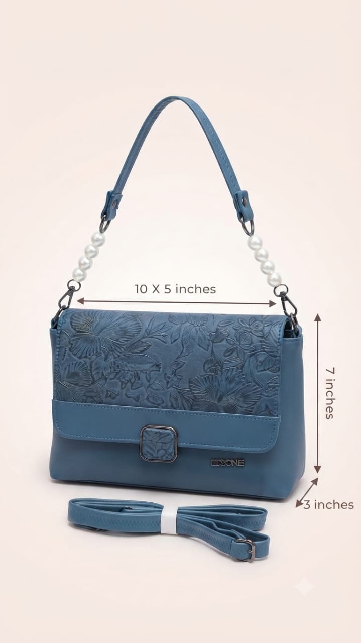 EDONE Premium PU Leather Sling Bag with Flap | Multi-Zip Daily Travel & Casual Crossbody Bag