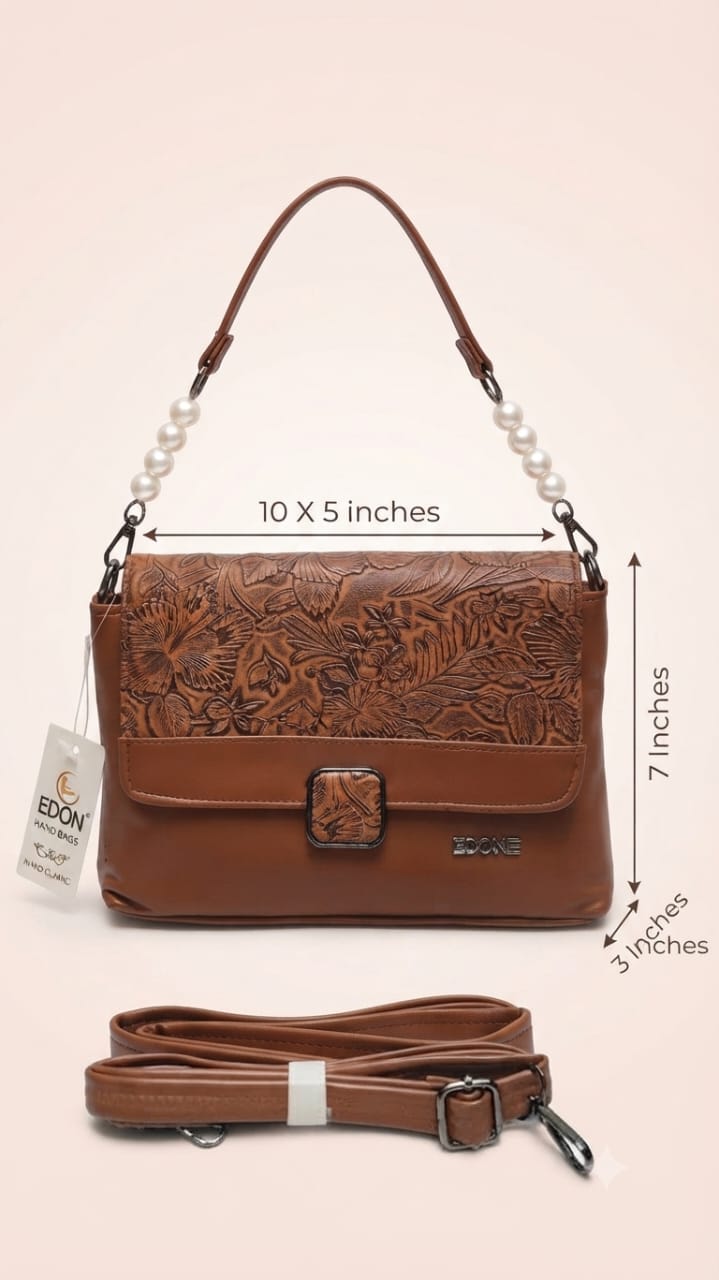 EDONE Premium PU Leather Sling Bag with Flap | Multi-Zip Daily Travel & Casual Crossbody Bag