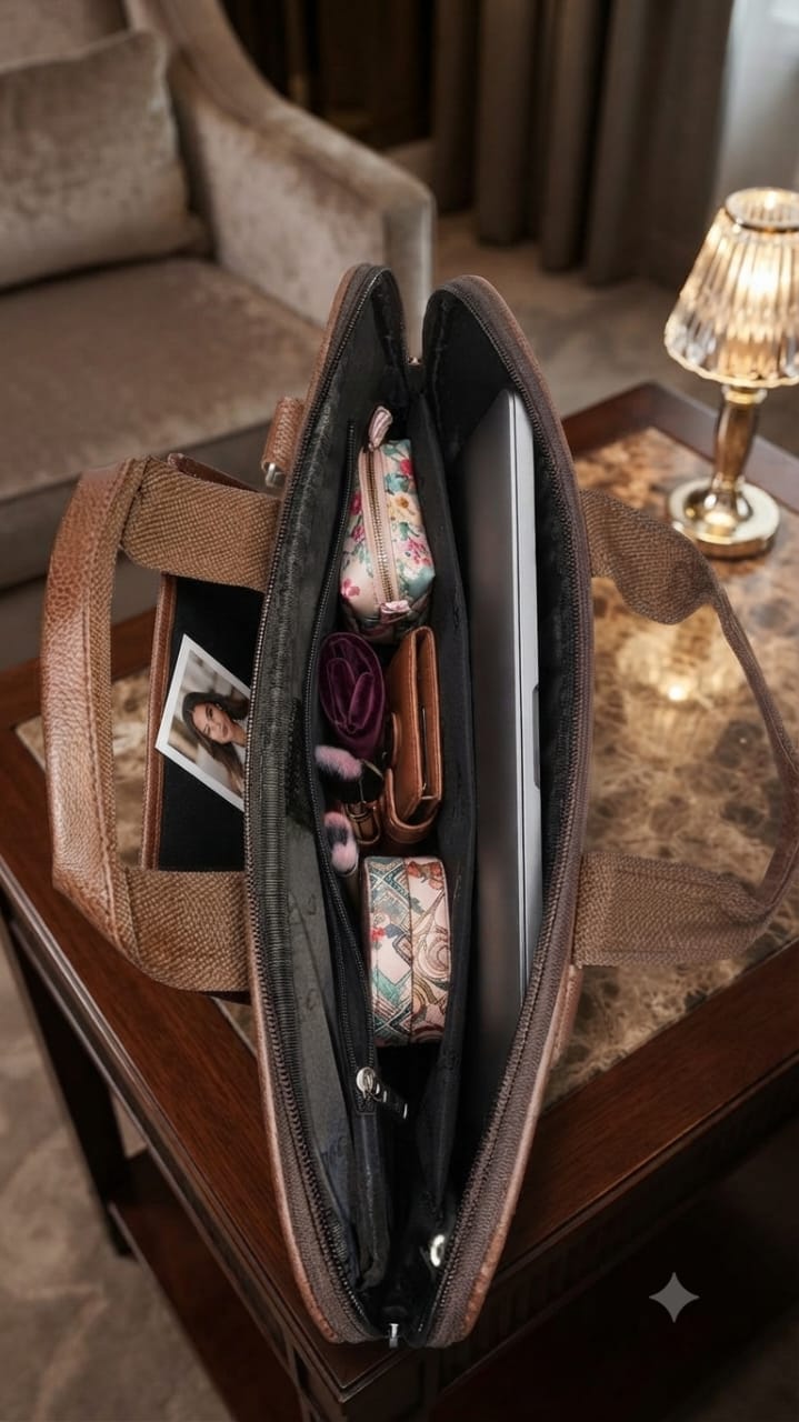 Edge Premium PU Leather Men's File Bag | Multi-Zip Office & Document Executive Briefcase