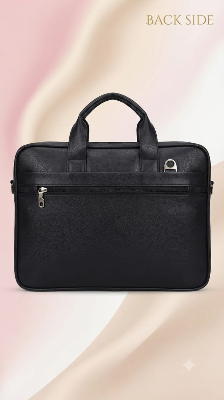 Edge Premium PU Leather Men's File Bag | Multi-Zip Office & Document Executive Briefcase