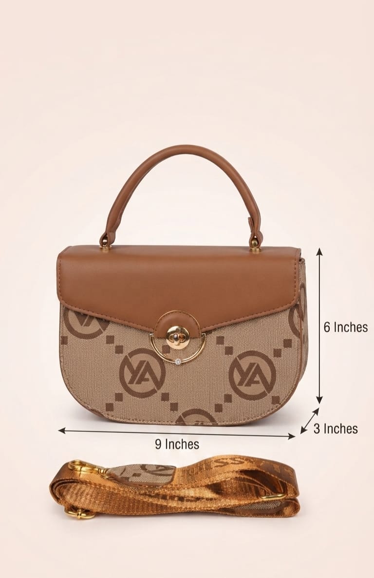 Imported Premium PU Leather Sling Bag with Flap | 3-Compartment Daily Office Crossbody Bag