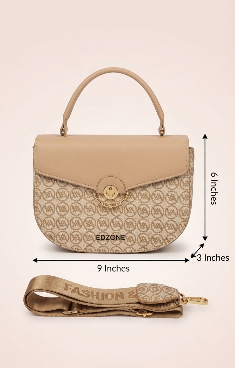 Imported Premium PU Leather Sling Bag with Flap | 3-Compartment Daily & Office Crossbody Bag