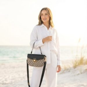 Imported Premium Black PU Leather Sling Bag with Flap | 3-Compartment Daily & Office Crossbody Bag