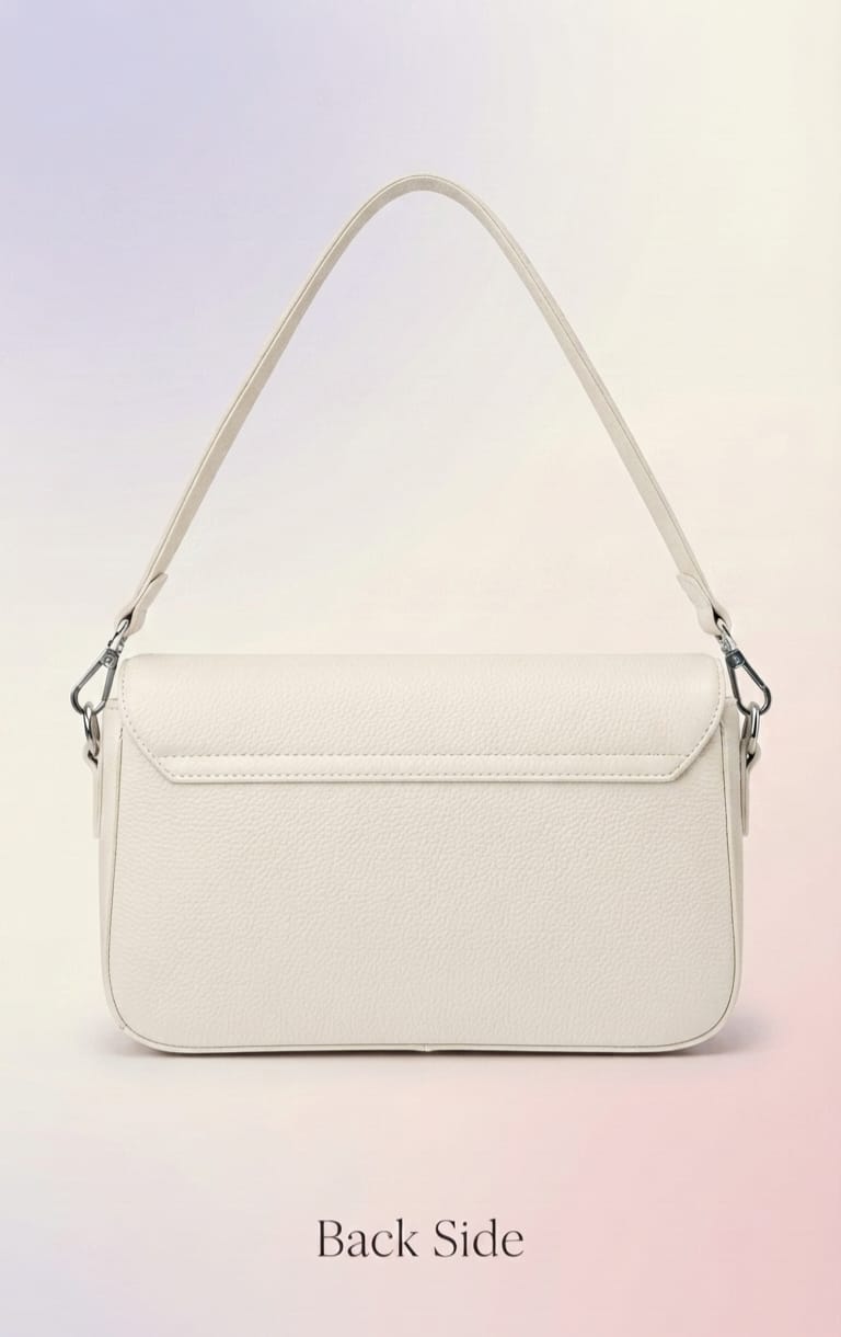 Imported Premium PU Leather Women’s Handbag | High-End Fashion Shoulder Bag | Dual Sling (Long & Short) | Zip Closure with Flap