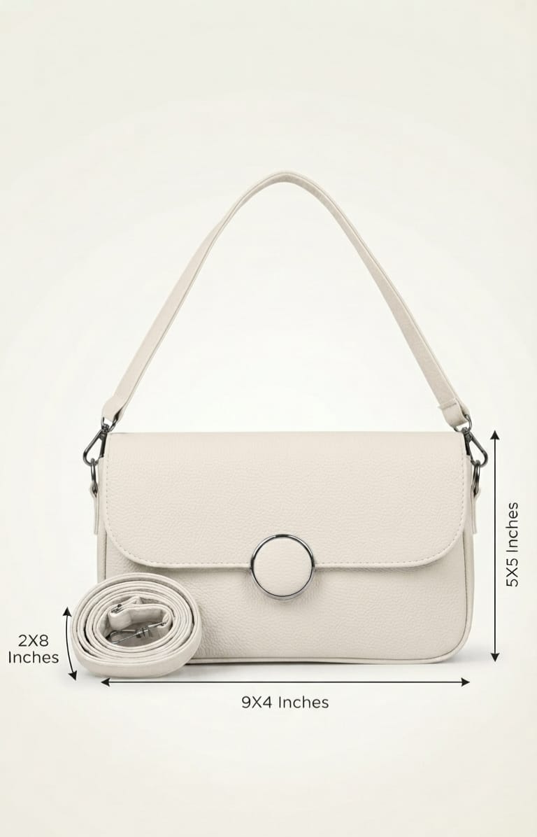Imported Premium PU Leather Women’s Handbag | High-End Fashion Shoulder Bag | Dual Sling (Long & Short) | Zip Closure with Flap
