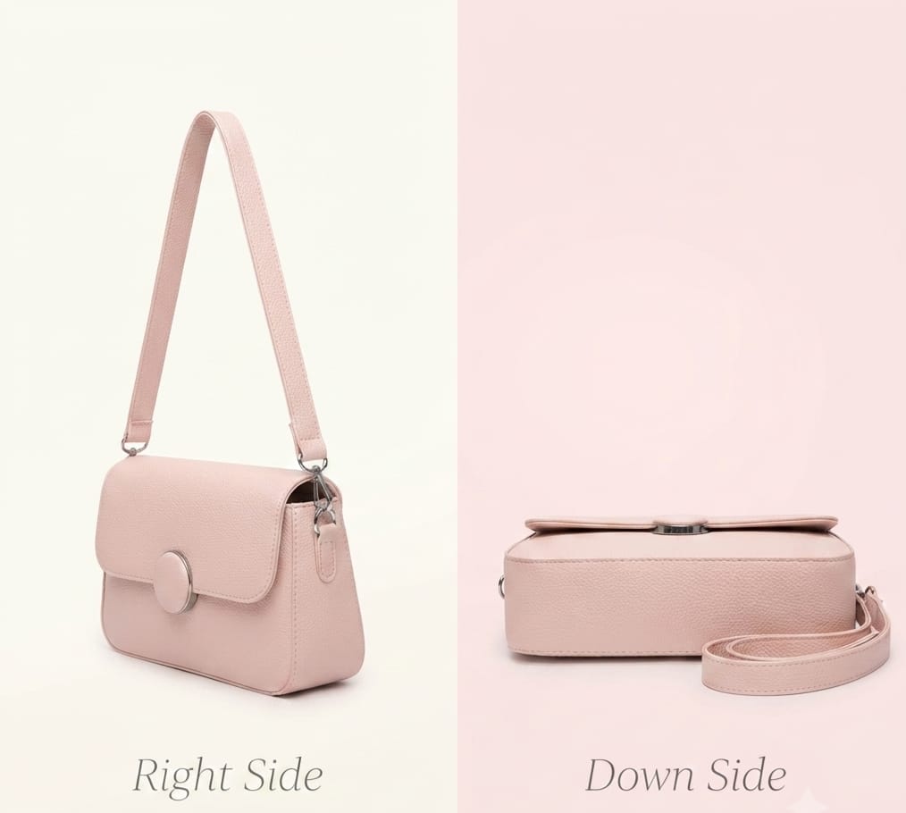 Imported Premium PU Leather Women’s Handbag | High-End Fashion Shoulder Bag | Dual Sling (Long & Short) | Zip Closure with Flap