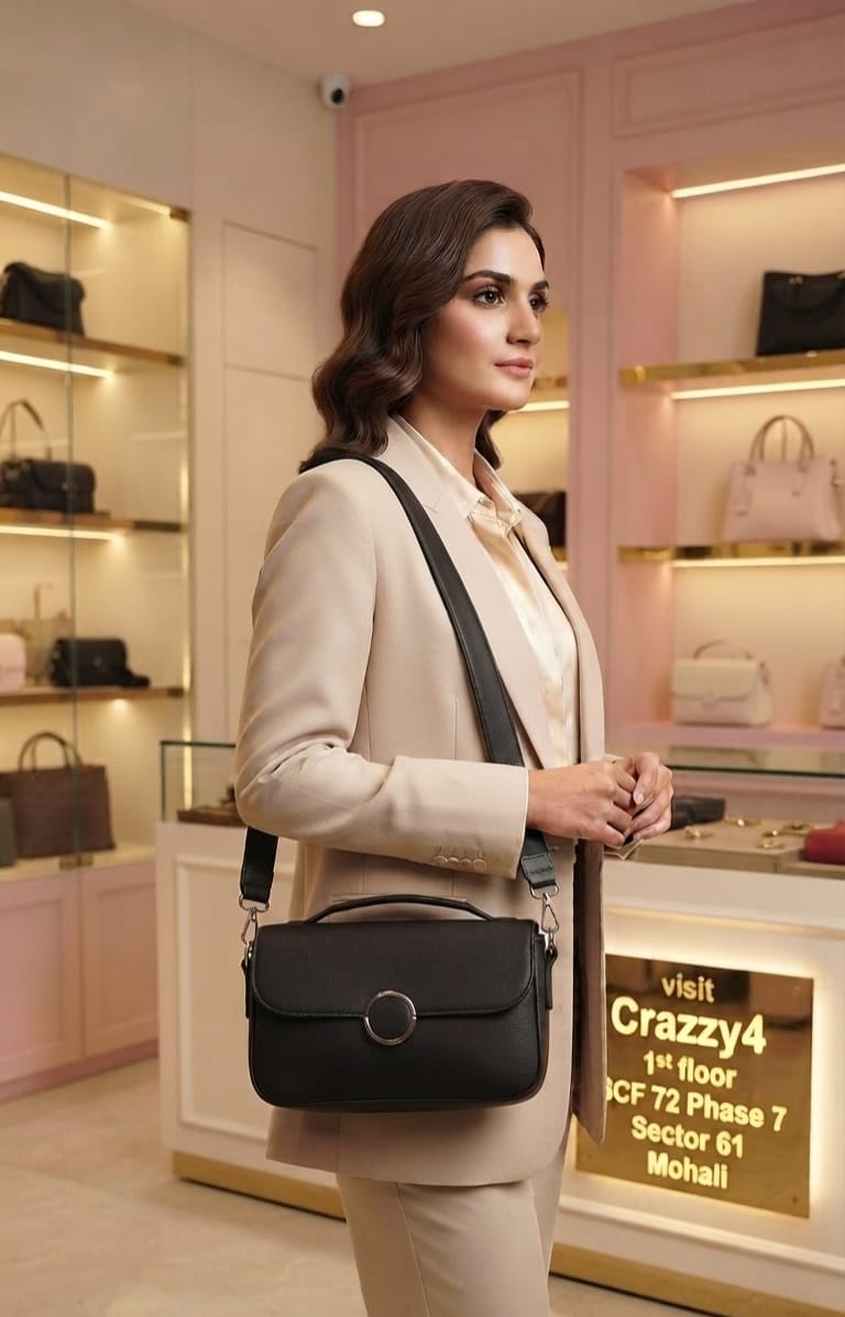 Imported Premium PU Leather Women’s Handbag | High-End Fashion Shoulder Bag | Dual Sling (Long & Short) | Zip Closure with Flap