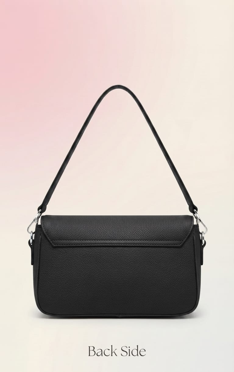 Imported Premium PU Leather Women’s Handbag | High-End Fashion Shoulder Bag | Dual Sling (Long & Short) | Zip Closure with Flap