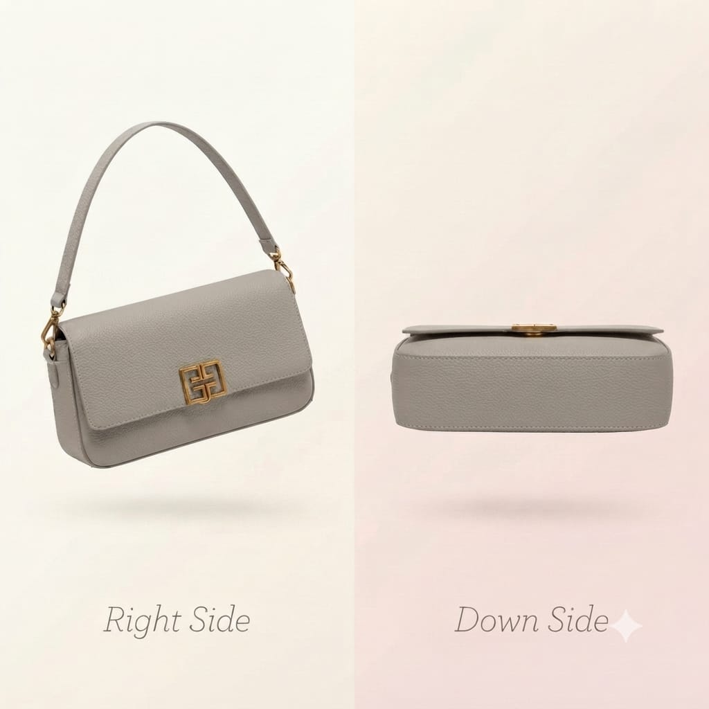 Imported Premium PU Leather Women’s Handbag | High-End Fashion Shoulder Bag | Dual Sling (Long & Short) | Zip Closure with Flap
