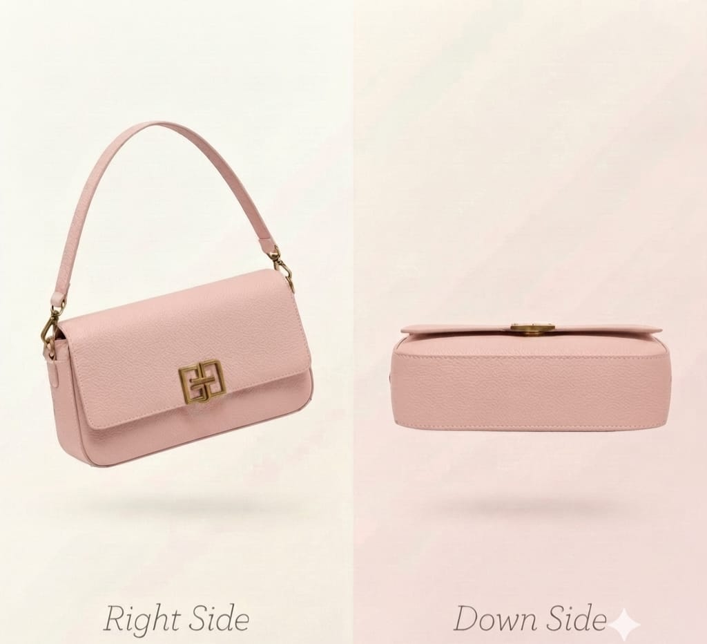 Imported Premium PU Leather Women’s Handbag | High-End Fashion Shoulder Bag | Dual Sling (Long & Short) | Zip Closure with Flap