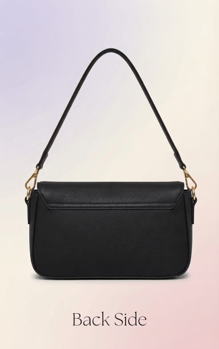 Imported Premium PU Leather Women’s Handbag | High-End Fashion Shoulder Bag | Dual Sling (Long & Short) | Zip Closure with Flap