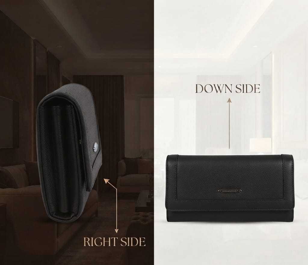 ESSENCE Premium PU Leather Women's Hand Clutch | Compact Smartphone, Cash, Card & Coin Purse