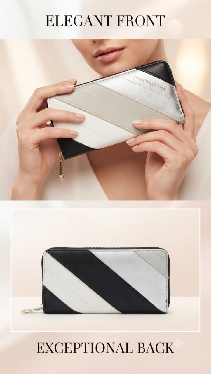 Colour Collection Premium PU Leather Hand Clutch for Girls | Compact Travel Wallet & Cash Card Organizer