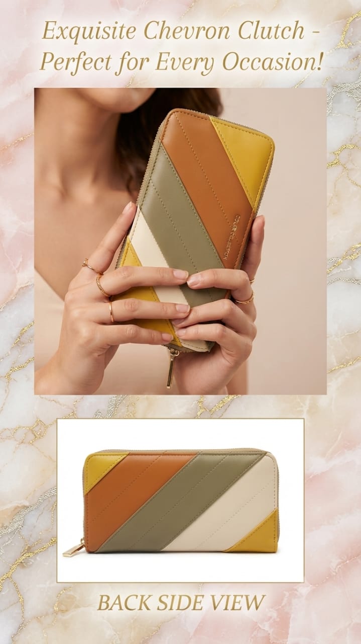 Colour Collection Premium PU Leather Hand Clutch for Girls | Compact Travel Wallet & Cash Card Organizer