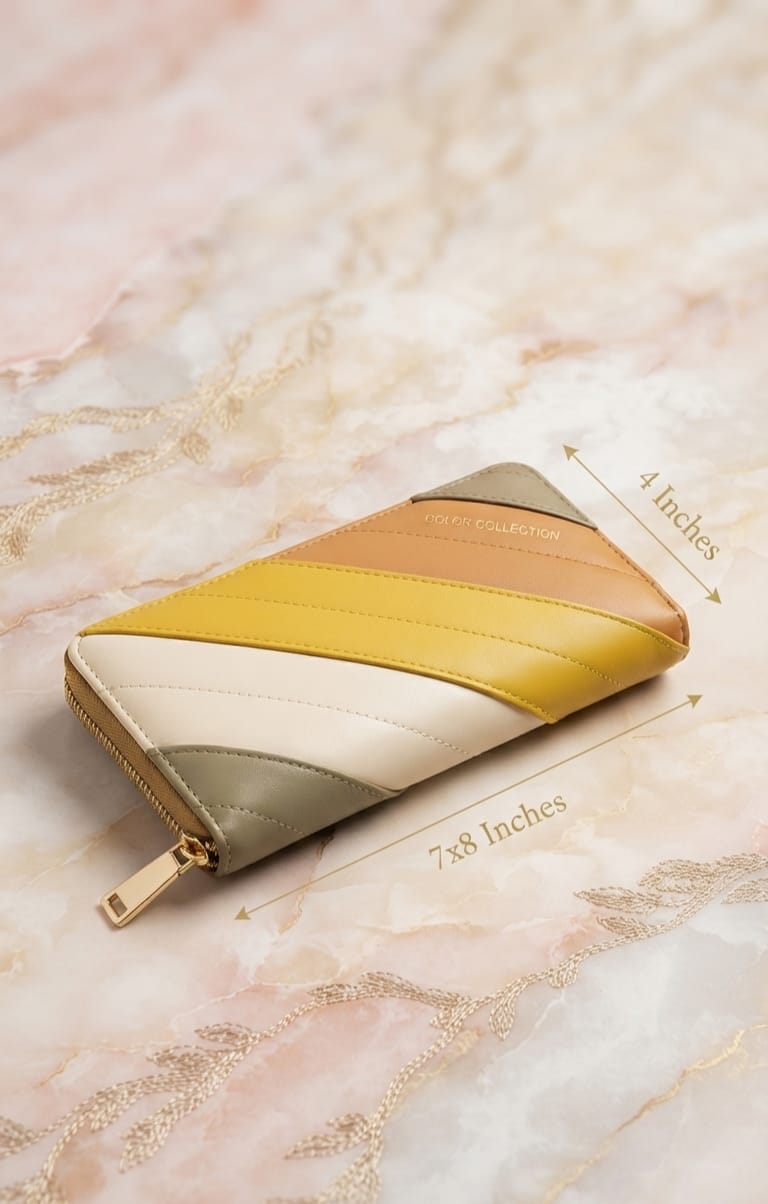 Colour Collection Premium PU Leather Hand Clutch for Girls | Compact Travel Wallet & Cash Card Organizer