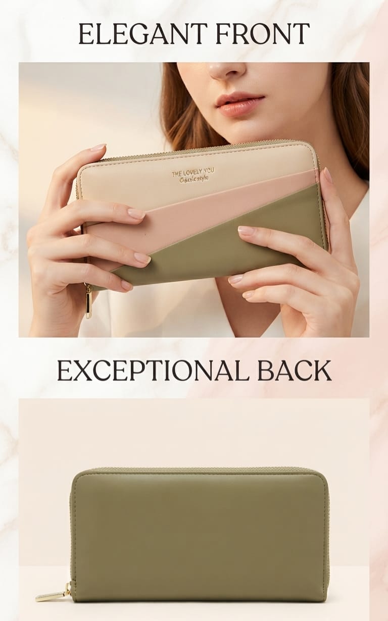 Colour Collection Premium PU Leather Hand Clutch for Girls | Compact Travel Wallet & Cash Card Organizer