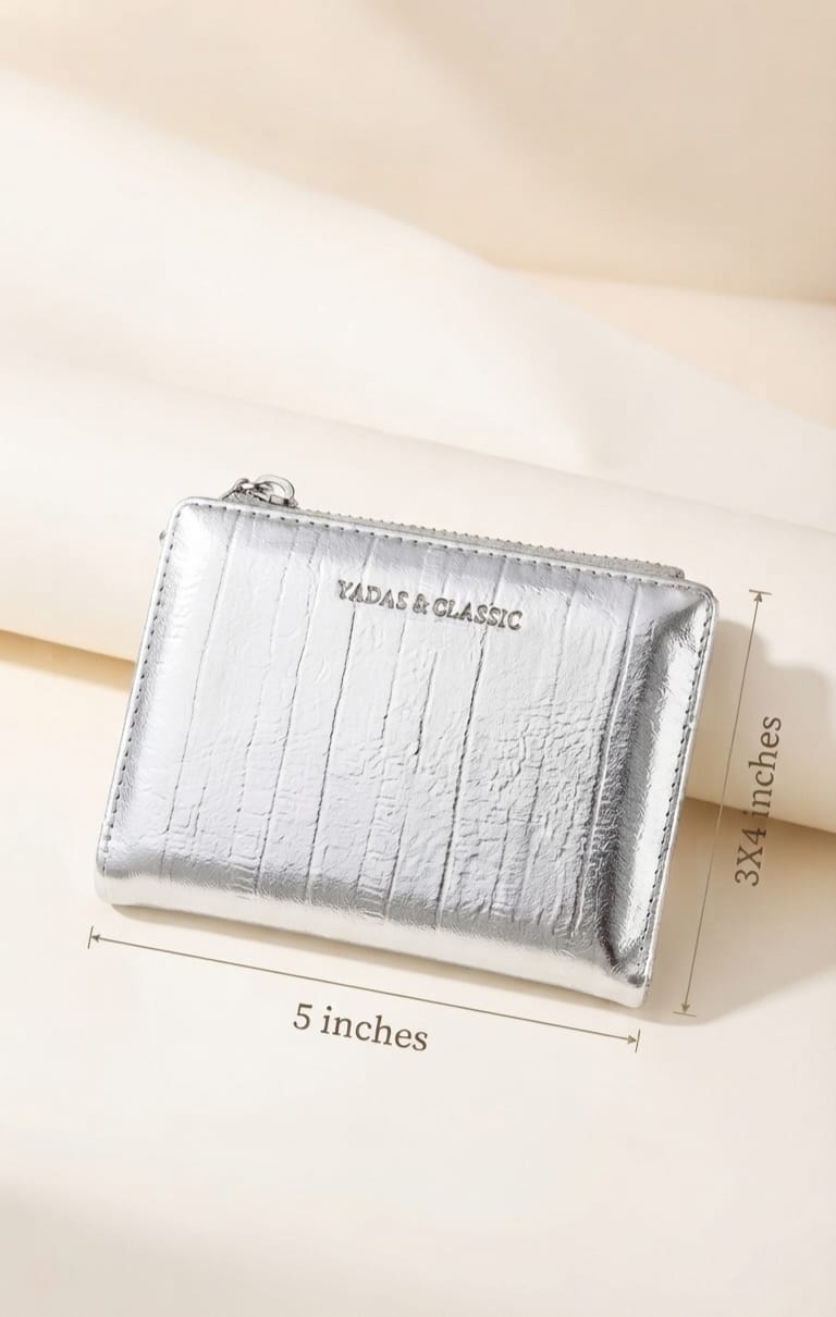 Simple Classic Premium PU Leather Girls Wallet | Compact Pocket Wallet with Magnetic & Zip Closure