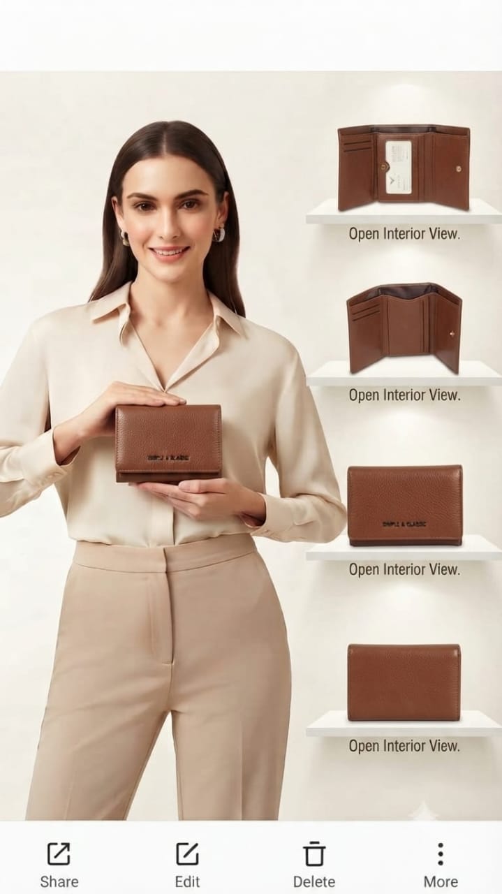 Simple Classic Premium PU Leather Girls/Women Wallet | Compact Pocket Wallet with Magnetic & Zip Closure