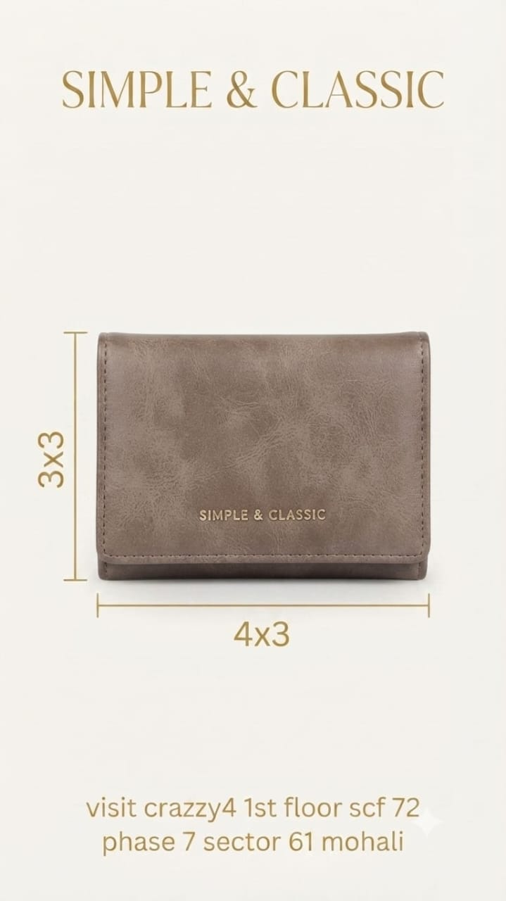 Simple Classic Premium PU Leather Girls/Women Wallet | Compact Pocket Wallet with Magnetic & Zip Closure