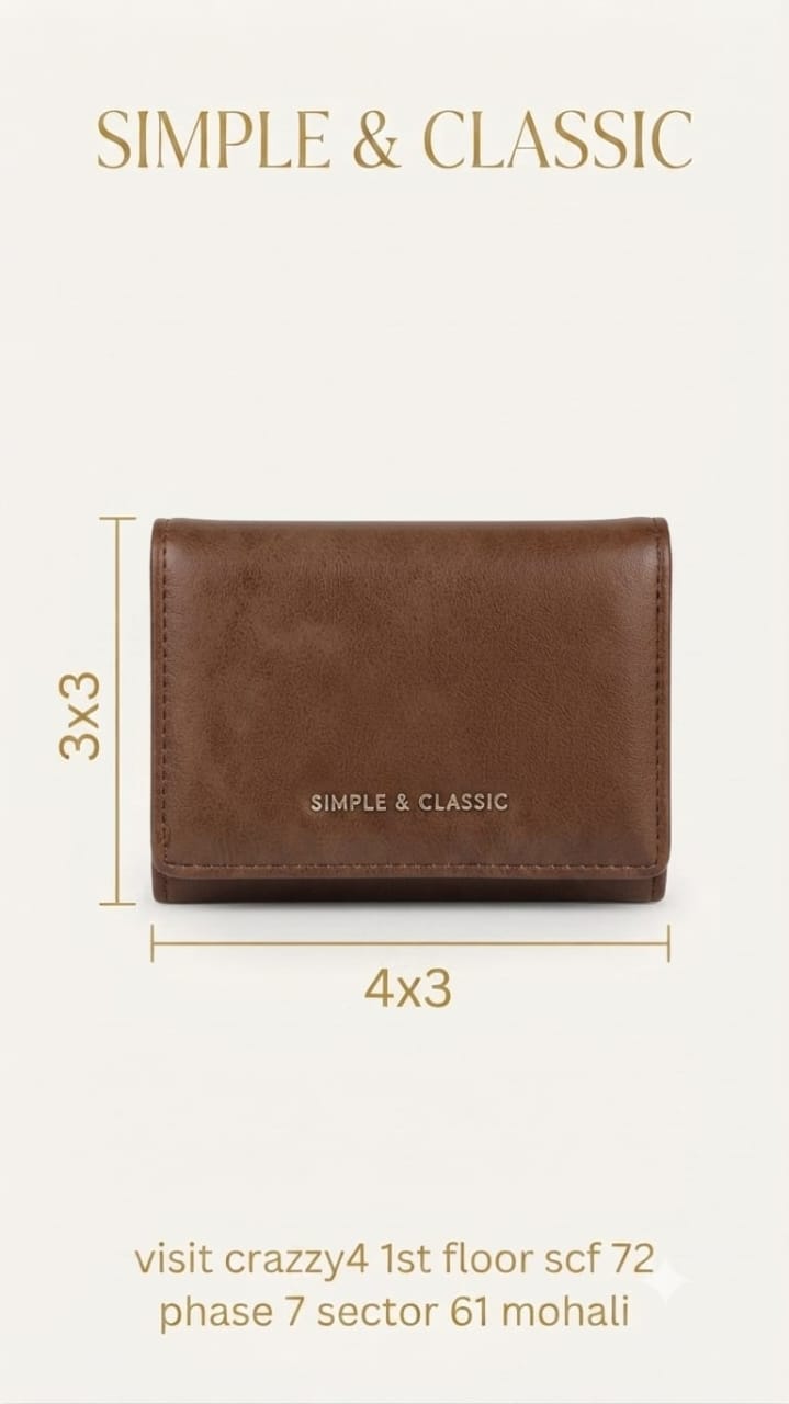 Simple Classic Premium PU Leather Girls/Women Wallet | Compact Pocket Wallet with Magnetic & Zip Closure