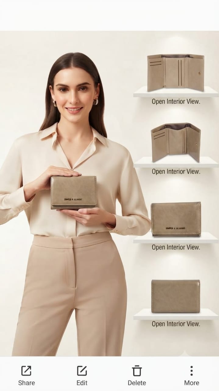 Simple Classic Premium PU Leather Girls/Women Wallet | Compact Pocket Wallet with Magnetic & Zip Closure