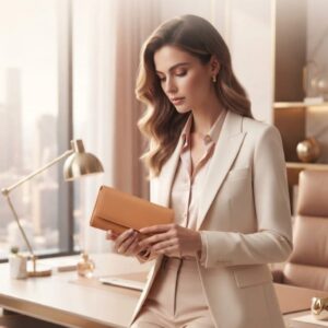 Classic & Modern Premium Tan PU Leather Hand Clutch for Women | Multi-Section Travel & Daily Wallet