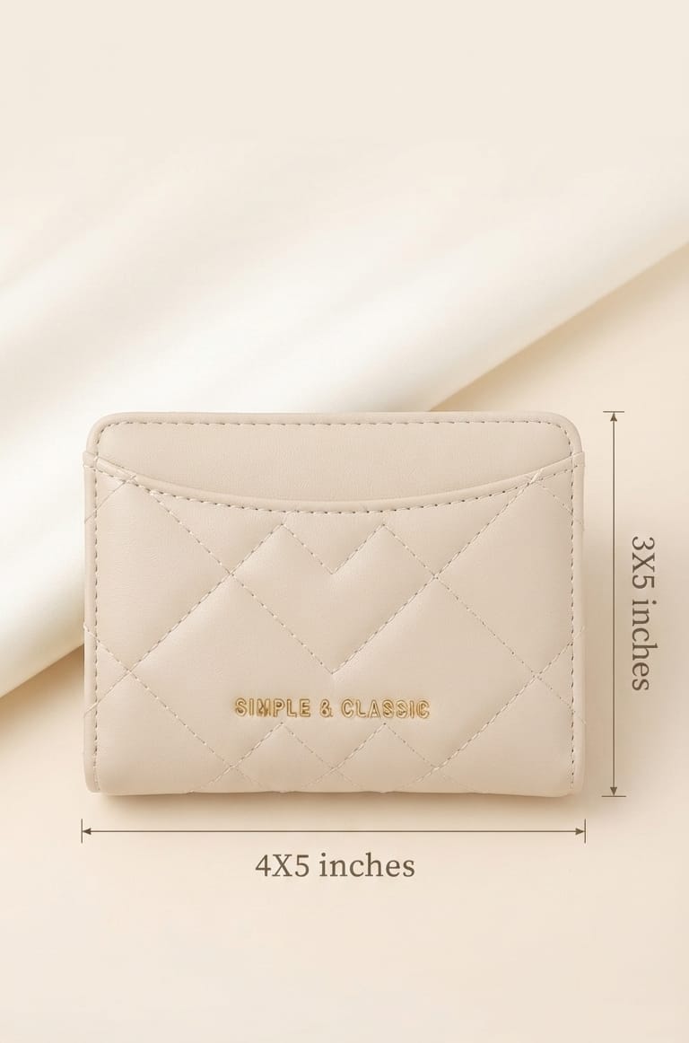 Simple Classic Premium PU Leather 2-Fold Wallet for Girls | Compact Bifold Cash & Card Organizer