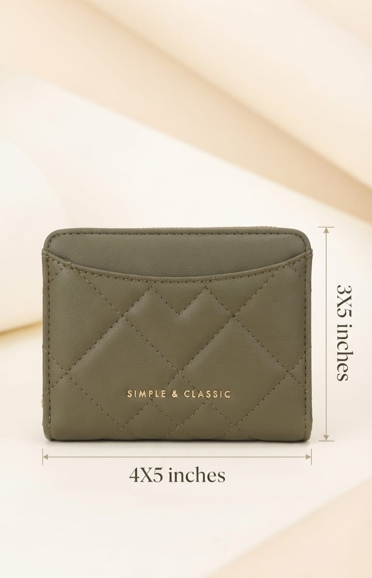 Simple Classic Premium PU Leather 2-Fold Wallet for Girls | Compact Bifold Cash & Card Organizer