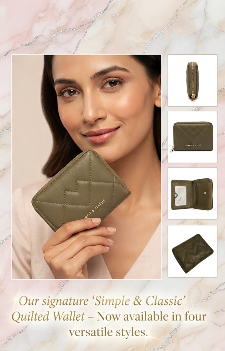 Simple Classic Premium PU Leather 2-Fold Wallet for Girls | Compact Bifold Cash & Card Organizer